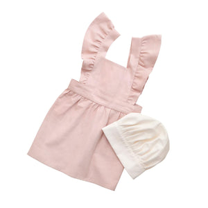 sebra børneforklæde med kokkehue - Lyserød/hvid